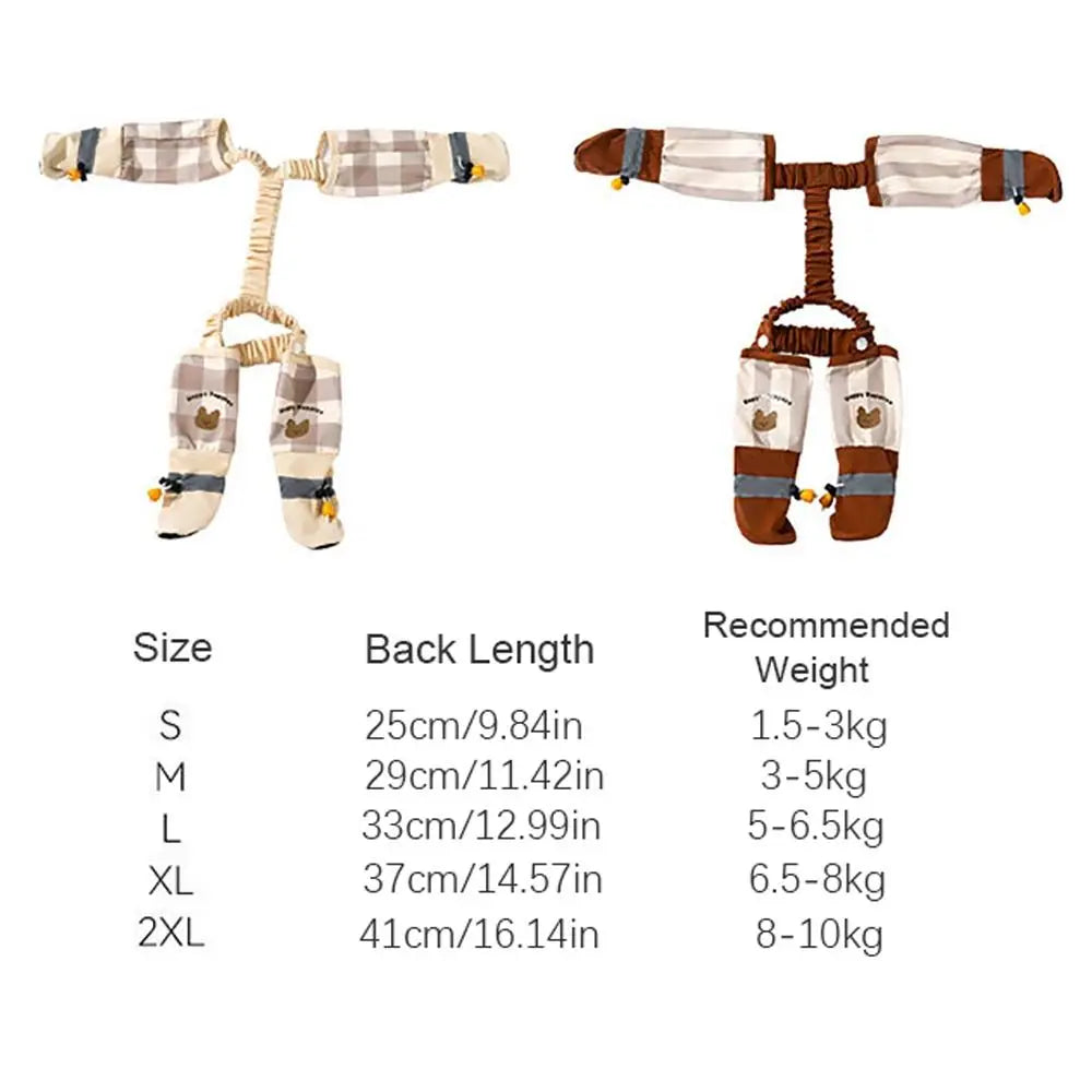 Reflective Stripe Pet Strolling Going Out Pants Adjustable Full Leg Protection Dog Boot Leggings Waterproof Dust-Proof